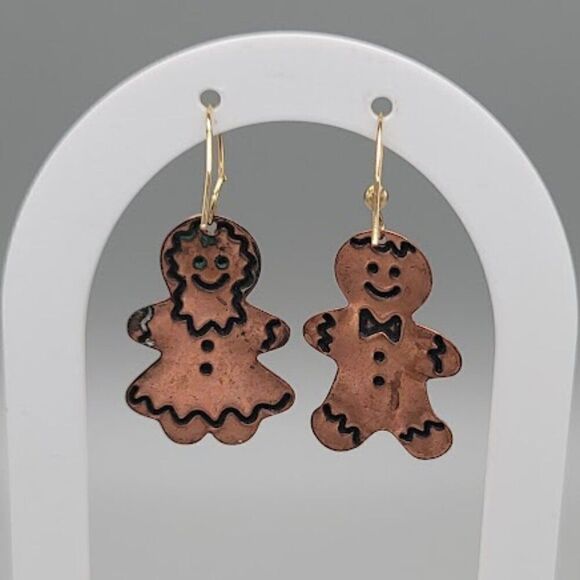 Copper Gingerbread Earrings - Picture 3 of 3
